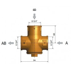 TSV5 - DN32-45°C-os kazánvédő termosztatikus szelep