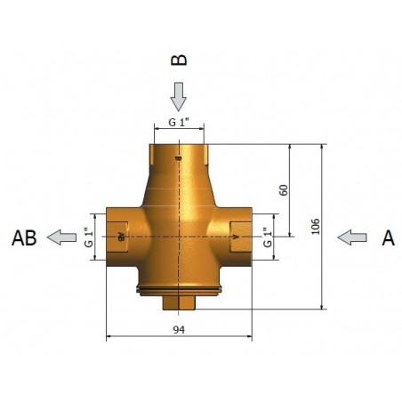 TSV3B - DN25-45°C-os kazánvédő termosztatikus szelep